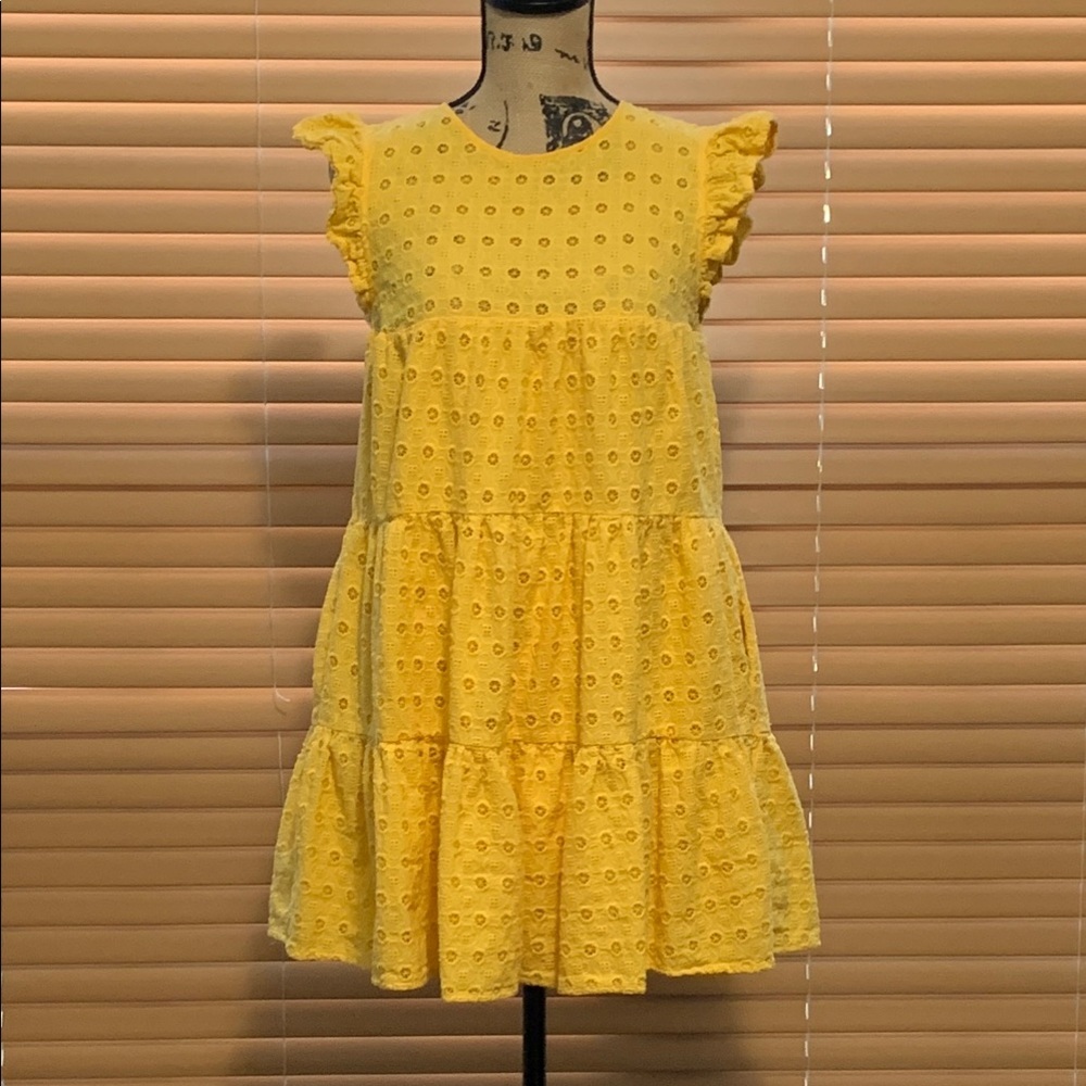 English Factory Small Yellow Ruffled Tiered Sundress